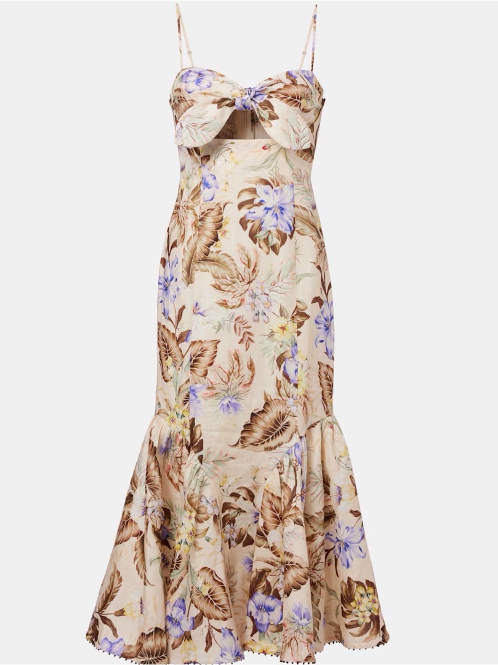 Zimmermann
Coco bow-detail floral linen midi dress SIZE 3 in ZIMMERMAN